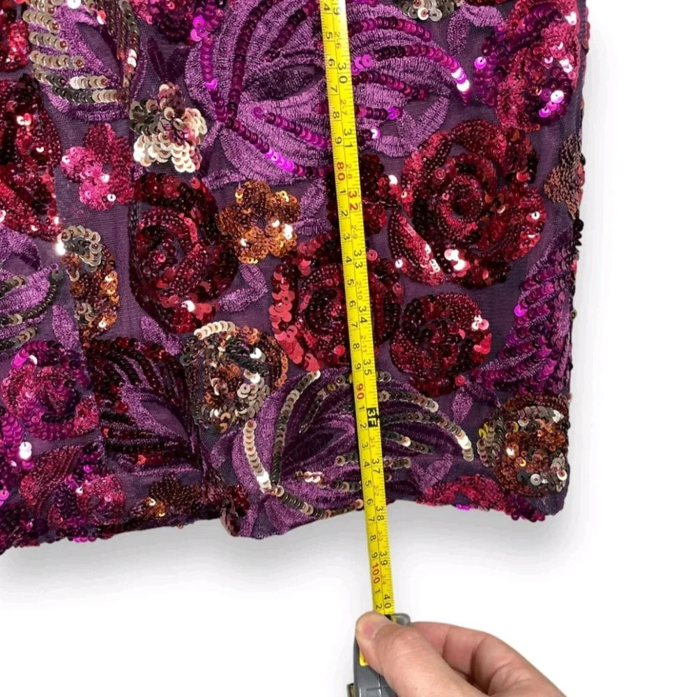 Johnny Was Jade Sequined Mesh Mini Party Dress Boho Chic NWT Size Small - Picture 6 of 11